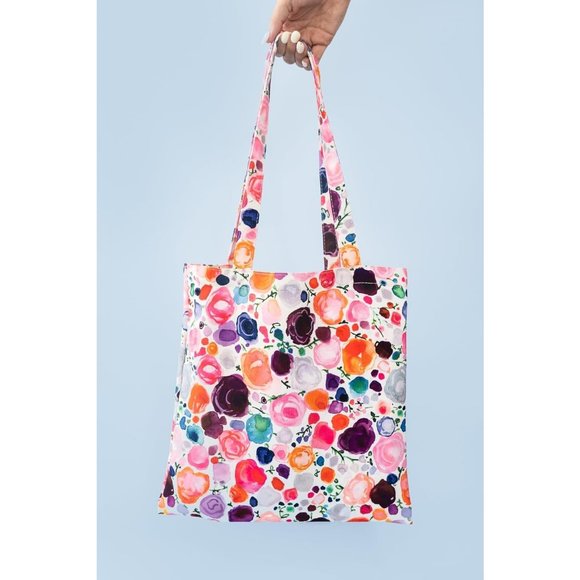 Multi-color New York Canvas Tote Bag with Interior Pocket - Picture 2 of 3